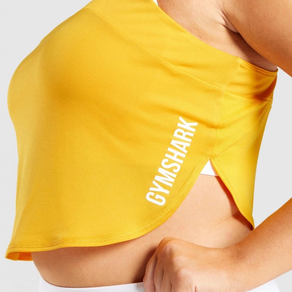 Gymshark Mustard Yellow Asymmetric Crop Top